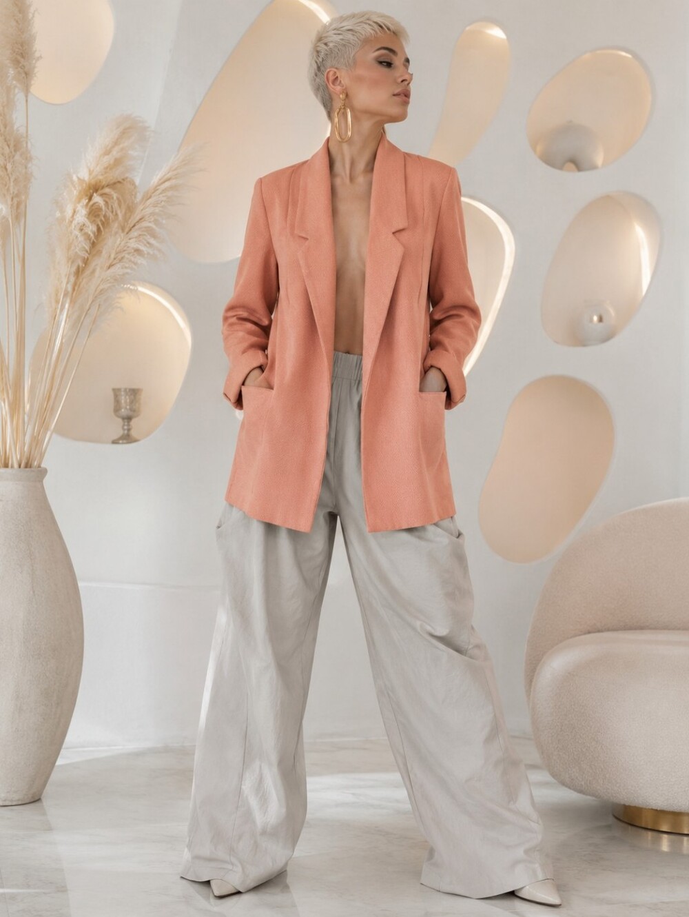 TWIX Simon's🍑Peach Oversize Blazer Size M